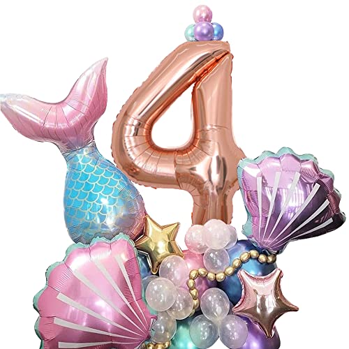 Geburtstag Luftballon für Meerjungfrau,Meerjungfrau Geburtstag Deko 4 Jahr, Geburtstag Folienballon 4, für Meerjungfrau Kindergeburtstag Babyparty Dekoration 33Stück… Geburtstag Luftballon für Meerjungfrau,Meerjungfrau Geburtstag Deko 4 Jahr, Geburtstag Folienballon 4, für Meerjungfrau Kindergeburtstag Babyparty Dekoration 33Stück… von Doyomtoy