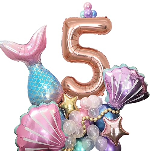 Geburtstag Luftballon für Meerjungfrau,Meerjungfrau Geburtstag Deko 4 Jahr, Geburtstag Folienballon 5, für Meerjungfrau Kindergeburtstag Babyparty Dekoration 33Stück… Geburtstag Luftballon für Meerjungfrau,Meerjungfrau Geburtstag Deko 4 Jahr, Geburtstag Folienballon 5, für Meerjungfrau Kindergeburtstag Babyparty Dekoration 33Stück… von Doyomtoy