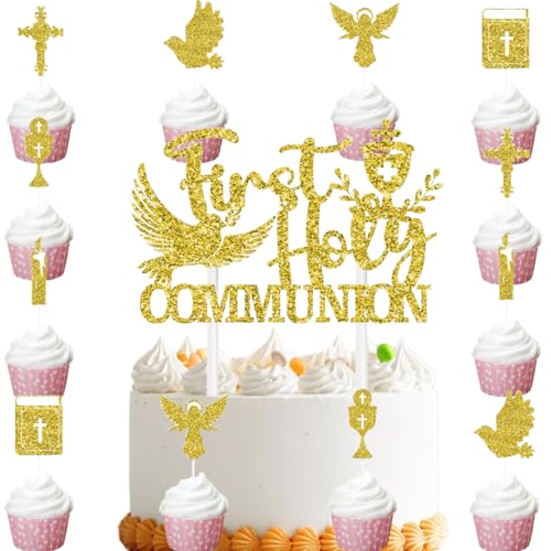 Kommunion Tortendeko,Doyomtoy God Bless Kuchen Deko Baby Shower Geburtstag Deko Cake Topper für Kinder Kommunion Party Deko 13 Stück Kommunion Tortendeko,Doyomtoy God Bless Kuchen Deko Baby Shower Geburtstag Deko Cake Topper für Kinder Kommunion Party Deko 13 Stück von Doyomtoy