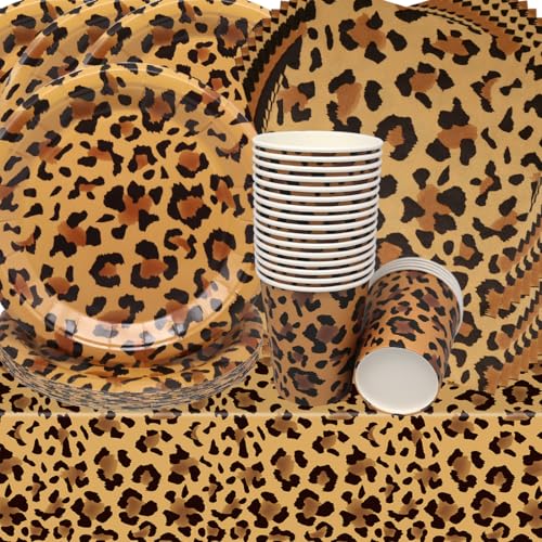 Leopard Geburtstag Deko,Doyomtoy Leoparddruck Partygeschirr Geburtstagsteller Tassen Servietten Safari Geburtstag für Kinder Babyparty Deko 20 Gäste Leopard Geburtstag Deko,Doyomtoy Leoparddruck Partygeschirr Geburtstagsteller Tassen Servietten Safari Geburtstag für Kinder Babyparty Deko 20 Gäste von Doyomtoy