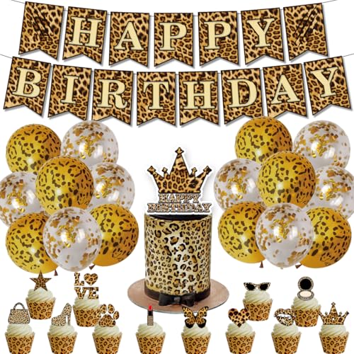 Leopard Geburtstag Deko,Doyomtoy Luftballons mit Leopard Happy Birthday Party Dekoration Cupcake Topper, Luftballon Dschungelsafari Geburtstag für Mädchen Frauen Geburtstagsfeier 30 Stück Leopard Geburtstag Deko,Doyomtoy Luftballons mit Leopard Happy Birthday Party Dekoration Cupcake Topper, Luftballon Dschungelsafari Geburtstag für Mädchen Frauen Geburtstagsfeier 30 Stück von Doyomtoy
