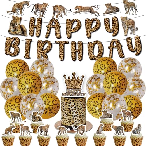 Leopard Geburtstag Deko,Doyomtoy Luftballons mit Leopard Happy Birthday Party Dekoration Gepard Cupcake Topper, Luftballon Dschungelsafari Geburtstag für Kinder Gepard Thema Dekoration 30 Stück Leopard Geburtstag Deko,Doyomtoy Luftballons mit Leopard Happy Birthday Party Dekoration Gepard Cupcake Topper, Luftballon Dschungelsafari Geburtstag für Kinder Gepard Thema Dekoration 30 Stück von Doyomtoy