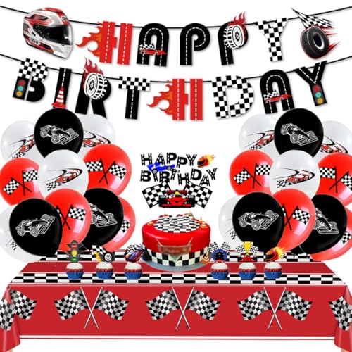 Motocross Geburtstag,Doyomtoy 21 Stück Motorrad Geburtstag Junge Dekoration Renn-Auto Luftballon Set Cupcake Topper Tischdecke Dekoration Rennwagen für Kinder Geburtstag Motto-Party Motocross Geburtstag,Doyomtoy 21 Stück Motorrad Geburtstag Junge Dekoration Renn-Auto Luftballon Set Cupcake Topper Tischdecke Dekoration Rennwagen für Kinder Geburtstag Motto-Party von Doyomtoy
