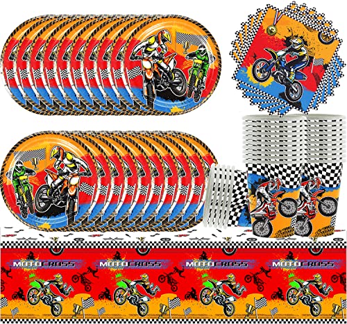 Motorcycle Partygeschirr Kindergeburtstag, 61Pcs Off-Road Vehicle Birthday Party Supplies, Junge Gebutstag Partyzubehör,Teller Tassen Servietten Tischdecke, Set Table Decoration 20 People Motorcycle Partygeschirr Kindergeburtstag, 61Pcs Off-Road Vehicle Birthday Party Supplies, Junge Gebutstag Partyzubehör,Teller Tassen Servietten Tischdecke, Set Table Decoration 20 People von Doyomtoy