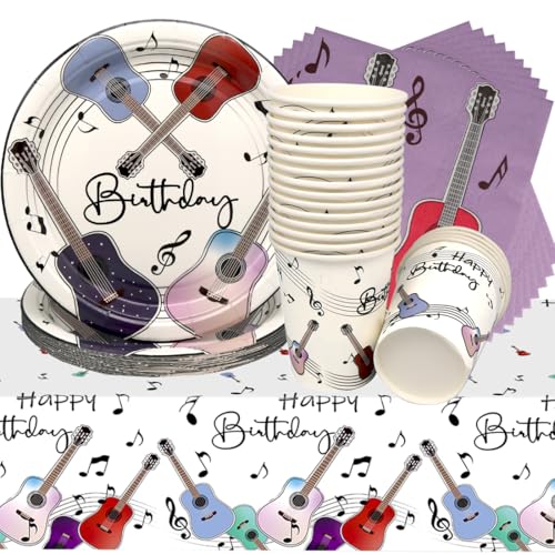 Musik Geburtstag Deko,Doyomtoy 61 Stück Musiknoten Partygeschirr Set Gitarre Geburtstag Party Set Geburtstagsteller Tassen Servietten für Geburtstags Party Decoration Musik Geburtstag Deko,Doyomtoy 61 Stück Musiknoten Partygeschirr Set Gitarre Geburtstag Party Set Geburtstagsteller Tassen Servietten für Geburtstags Party Decoration von Doyomtoy