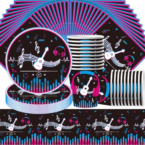 Musik Note Partygeschirr Set,Doyomtoy Serve 20 Gäste Musik unter dem Motto Geburtstag Partygeschirr,Tischdecken,Teller,Tassen,Servietten für Partyzubehör Geburtstag Musik Note Partygeschirr Set,Doyomtoy Serve 20 Gäste Musik unter dem Motto Geburtstag Partygeschirr,Tischdecken,Teller,Tassen,Servietten für Partyzubehör Geburtstag von Doyomtoy