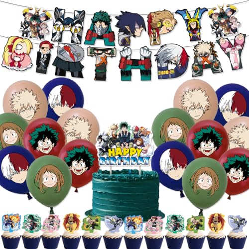 My Hero Academia Geburtstag,Doyomtoy Party Decorations Luftballon Cupcake Topper Thema College Geburtstag für Kinder Geburtstags Party 30 Stück My Hero Academia Geburtstag,Doyomtoy Party Decorations Luftballon Cupcake Topper Thema College Geburtstag für Kinder Geburtstags Party 30 Stück von Doyomtoy