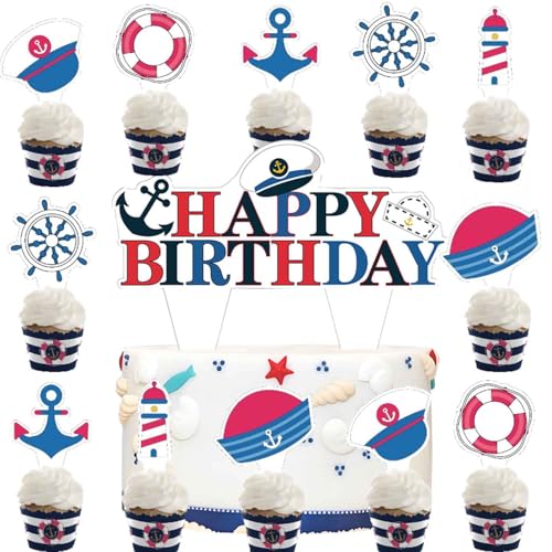 Nautische Tortendeko,Doyomtoy Kuchen Deko Maritime Geburtstag Deko Cake topper Geburtstag für Kindergeburtstag Party Deko 13 Stück Nautische Tortendeko,Doyomtoy Kuchen Deko Maritime Geburtstag Deko Cake topper Geburtstag für Kindergeburtstag Party Deko 13 Stück von Doyomtoy