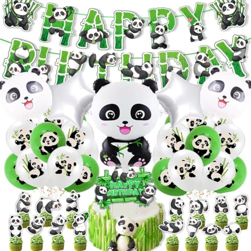 Panda Geburtstagsdeko,Panda Geburtstag Deko für Kinder mit Happy Birthday Banner Luftballons Panda Kuchen Topper für Jungen Mädchen Panda Thema Geburtstags Feier Babyparty Panda Geburtstagsdeko,Panda Geburtstag Deko für Kinder mit Happy Birthday Banner Luftballons Panda Kuchen Topper für Jungen Mädchen Panda Thema Geburtstags Feier Babyparty von Doyomtoy