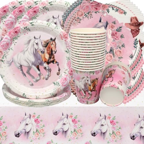 Pferde Geburtstag Deko,Doyomtoy Pferd Partygeschirr Baby Shower Kindergeburtstag Deko Geburtstagsteller Tassen Servietten Horse Geburtstags für Kinder Party Decoration 20 Gäste Pferde Geburtstag Deko,Doyomtoy Pferd Partygeschirr Baby Shower Kindergeburtstag Deko Geburtstagsteller Tassen Servietten Horse Geburtstags für Kinder Party Decoration 20 Gäste von Doyomtoy