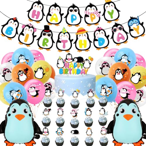 Pinguin Geburtstag Deko,Doyomtoy 39 Stück Pinguin Luftballons Party Supplies Pinguin Folienballons Geburtstag Banner, Cake Topper Geburtstags party für Pinguin Dekoration Pinguin Geburtstag Deko,Doyomtoy 39 Stück Pinguin Luftballons Party Supplies Pinguin Folienballons Geburtstag Banner, Cake Topper Geburtstags party für Pinguin Dekoration von Doyomtoy