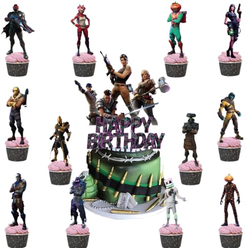 Spiel Thema Geburtstag Tortendeko,Doyomtoy Video Gaming Spiel Cake Topper Videospiel Cupcake Topper Spielthema Geburtstag für Kinder Party Kuchen 13 Stück von Doyomtoy