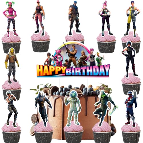 Spiel Thema Geburtstag Tortendeko,Doyomtoy Video Gaming Spiel Cake Topper Videospiel Cupcake Topper Spielthema Geburtstag für Kinder Party Kuchen 25 Stück von Doyomtoy