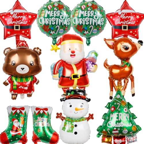 Weihnachten Ballons,Doyomtoy 11 Stück Weihnachtsballons Weihnachtsmann Schneemann Weihnachten Luftballons Weihnachtsbaum Deko für Weihnachtsbaum Weihnachtsfeier Weihnachten Ballons,Doyomtoy 11 Stück Weihnachtsballons Weihnachtsmann Schneemann Weihnachten Luftballons Weihnachtsbaum Deko für Weihnachtsbaum Weihnachtsfeier von Doyomtoy