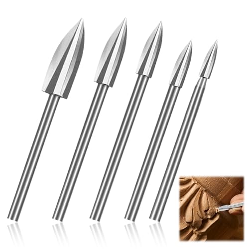 5 Stück Gravierbohrer Holz 3MM, Gravierbohrer Fräser Set Kompatibel mit Dremel, HSS-Gravierwerkzeug Dreiseitige Bogenfläche Flute, Holzschnitzwerkzeuge Zubehör für Elektrowerkzeuge für Holzbearbeitung 5 Stück Gravierbohrer Holz 3MM, Gravierbohrer Fräser Set Kompatibel mit Dremel, HSS-Gravierwerkzeug Dreiseitige Bogenfläche Flute, Holzschnitzwerkzeuge Zubehör für Elektrowerkzeuge für Holzbearbeitung von Dozylive