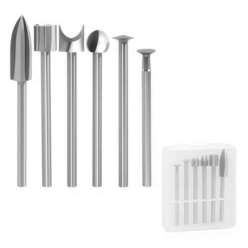 6 Stück Holzfräser für Dremel 3mm Verschiedene Holzschnitzbohrer Gravur Set Zubehör Holzfräser Werkzeug Schlitzhalterung, Fräse Rotationswerkzeug mit 1/8" Schaft für DIY Schnitzen Gravieren Bohren 6 Stück Holzfräser für Dremel 3mm Verschiedene Holzschnitzbohrer Gravur Set Zubehör Holzfräser Werkzeug Schlitzhalterung, Fräse Rotationswerkzeug mit 1/8" Schaft für DIY Schnitzen Gravieren Bohren von Dozylive