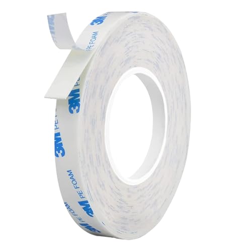 Dpm tapes - Doppelseitiges Klebeband 3M 1600T für den Innen- und Außenbereich, wasserdicht, für schwere Gegenstände, PE-Schaum, Befestigung von Gegenständen, Bildern (9 mm x 3 m) von Dpm tapes