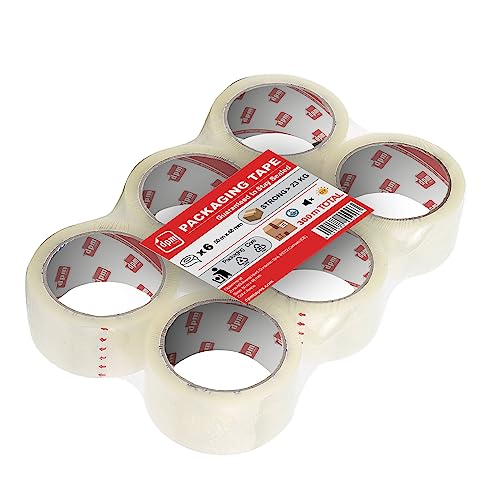 Dpm tapes Packaging Tape – Verpackungsband, Klebeband, Versand, Umzug, Reißfest, Lösungsmittelfrei, Stark und Leise, 50 m x 48 mm, (Transparent) von Dpm tapes