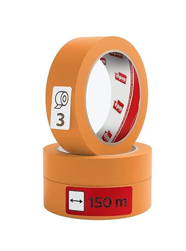 Dpm tapes - Packung Präzisions-Klebeband für Maler | Zuverlässige Haftung, Sauberes Entfernen, Präzise Linien, Lackieren - 3 Stück - 3x(25 mm x 50 m) - Washi von Dpm tapes