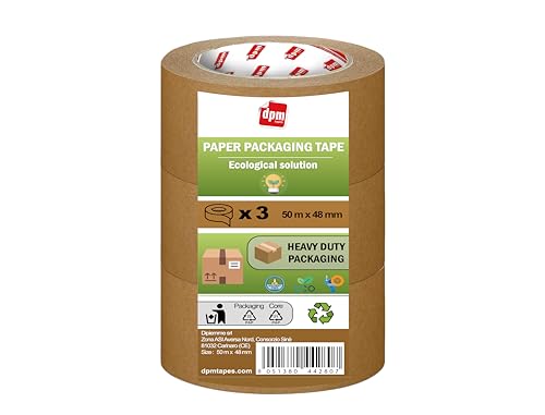 Dpm tapes - Umweltfreundliches Klebeband aus Papier, alterungsbeständig, bedruckbar, Umzug, Pakete, DIY, leise und stark klebend (3) von Dpm tapes
