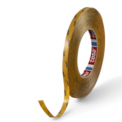 Dpm tapes - tesa 51966 doppelseitiges PET-Klebeband: starke Haftung, hält auf schwierigen Untergründen. Dicke 0,2 mm, beständig bis 130 °C, mit UV-Beständigkeit - (9 mm x 50 m) von Dpm tapes
