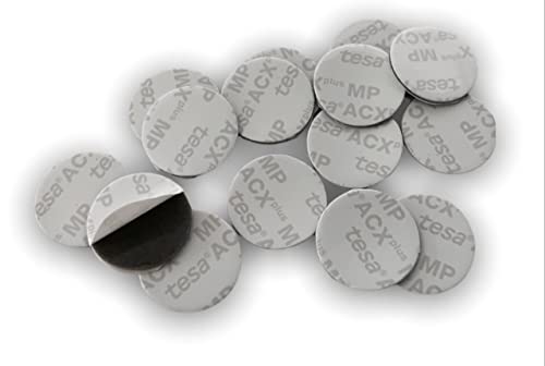 TESA ACX - Pads Doppelseitiges Klebeband, extra stark aus Acrylschaum, rund, wasser- und temperaturbeständig, für Auto, Haus und Büro (Durchmesser 25 mm) (15 Stück) von Dpm tapes