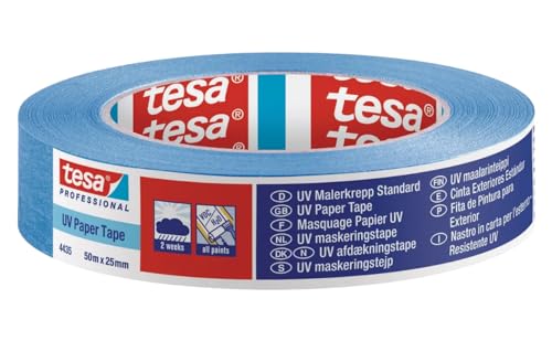 Dpm tapes Tesa 4435 Klebeband für Präzisions-Maskierung, Lackierung, Karosserie, einfach anzuwendendes Papierband, innen und außen, keine Rückstände - Blau (25 mm x 50 m) von Dpm tapes