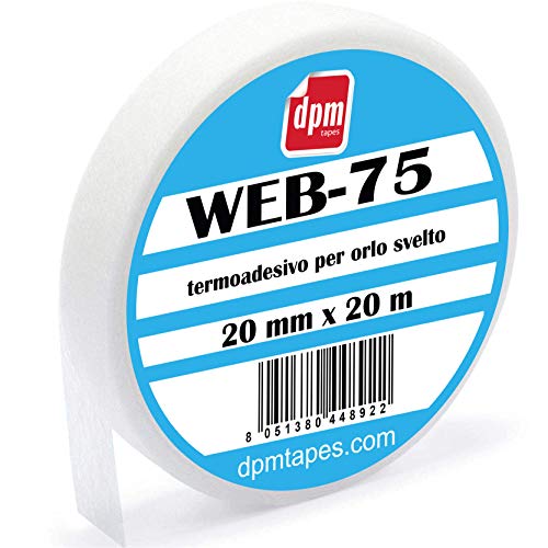 Dpm Tapes - Web 75 - Bügelband für schnelle Falten an Hosen ohne Nähte - Auch für dicke Stoffe geeignet - Vielseitig, strapazierfähig und maschinenwaschbar - Bekleidung und Stoffe - (20 mm x 20 m) von Dpm tapes
