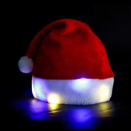 Dpofirs Nylonmützen, Weihnachtsmützen für Erwachsene und Kinder, 2 Stück, Weiche LED Licht Weihnachtsmützen mit 3 Beleuchtungsmodi und 4 Farben, für die Weihnachts- und Neujahrsparty Dpofirs Nylonmützen, Weihnachtsmützen für Erwachsene und Kinder, 2 Stück, Weiche LED Licht Weihnachtsmützen mit 3 Beleuchtungsmodi und 4 Farben, für die Weihnachts- und Neujahrsparty von Dpofirs