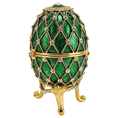 Emailliertes Fabergé-Ei, dekorative Schmuckschatulle mit Scharnier, einzigartiges Ornament für Zuhause Kommode Geburtstagsparty, dekorative Schmuckschatullen für Mädchen oder Emailliertes Fabergé-Ei, dekorative Schmuckschatulle mit Scharnier, einzigartiges Ornament für Zuhause Kommode Geburtstagsparty, dekorative Schmuckschatullen für Mädchen oder von Dpofirs