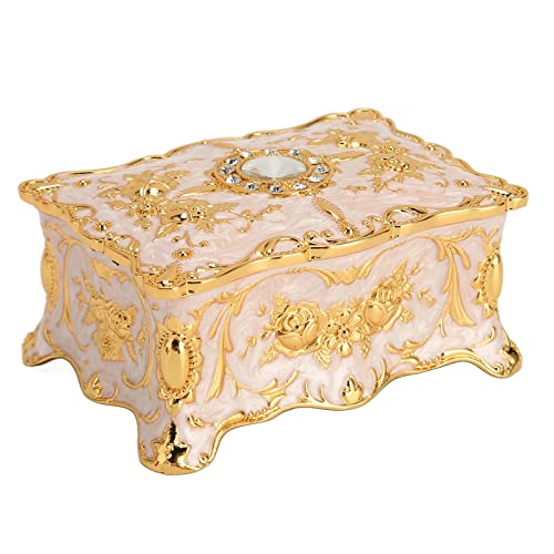 Vintage Schmuckschatulle aus Metall, Kleine Schmuckaufbewahrungsbox, Rechteckige Schmuckschatulle, Schmuckschatulle, Schmuckschatulle, Schmuckschatulle, für Frauen und Mädchen von Dpofirs