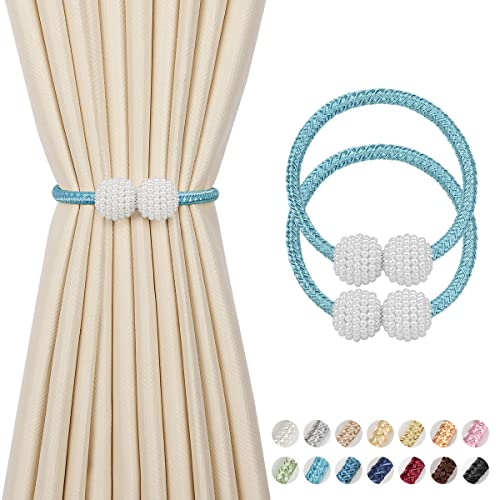 2 Stück Vorhang Raffhalter Magnetische, Gardinenhalter Raffhalter für Vorhänge, Vorhang Halter Perlenperle Holdbacks Vorhanghalter Gardinen Halter Zubehör für Zuhause Schlafzimmer Büro Deko, Blau 2 Stück Vorhang Raffhalter Magnetische, Gardinenhalter Raffhalter für Vorhänge, Vorhang Halter Perlenperle Holdbacks Vorhanghalter Gardinen Halter Zubehör für Zuhause Schlafzimmer Büro Deko, Blau von Dprofy