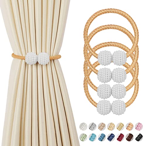 4 Stück Vorhang Raffhalter Magnetische, Gardinenhalter Raffhalter für Vorhänge, Vorhang Halter Perlenperle Holdbacks Vorhanghalter Gardinen Halter Zubehör für Zuhause Schlafzimmer Büro Deko, Bronze 4 Stück Vorhang Raffhalter Magnetische, Gardinenhalter Raffhalter für Vorhänge, Vorhang Halter Perlenperle Holdbacks Vorhanghalter Gardinen Halter Zubehör für Zuhause Schlafzimmer Büro Deko, Bronze von Dprofy