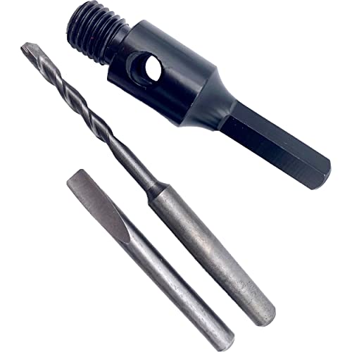 DR. DIAMOND | Sechskant-Adapter Set für Dosensenker M16, verwendbar für Ø 68 & 82 mm, mit Zentrierbohrer und Austreibkeil von Dr. Diamond