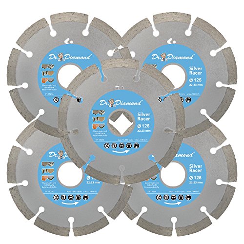 Dr. Diamond | Diamanttrennscheibe Silver Racer für Leichtbeton, Verbundstein, Mauerstein und mitelharte Betonwerkstoffe | Ø 125 mm | 5 Stück Dr. Diamond | Diamanttrennscheibe Silver Racer für Leichtbeton, Verbundstein, Mauerstein und mitelharte Betonwerkstoffe | Ø 125 mm | 5 Stück von Dr. Diamond