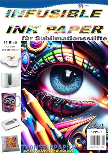 Infusible Ink Papier für Sublimationsstifte - 15 Blatt Packung von Dr. Inkjet
