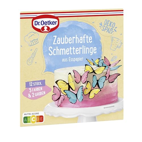 Dr. Oetker Zauberhafte Schmetterlinge aus Esspapier 4er Pack, 4 x filigrane Dekoration in Form von Schmetterlingen zur Verzierung von Gebäck wie Kuchen und Torten Dr. Oetker Zauberhafte Schmetterlinge aus Esspapier 4er Pack, 4 x filigrane Dekoration in Form von Schmetterlingen zur Verzierung von Gebäck wie Kuchen und Torten von Dr. Oetker