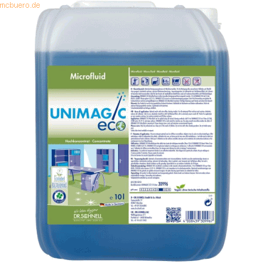 Dr. Schnell Allzweckreiniger Unimagic Eco Microfluid-Konzentrat 10l von Dr. Schnell