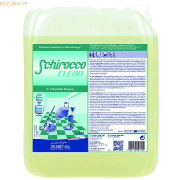 Dr. Schnell Bodenschnellreiniger Schirocco Clean Intensiv 10l Dr. Schnell Bodenschnellreiniger Schirocco Clean Intensiv 10l von Dr. Schnell
