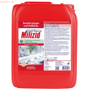 Dr. Schnell Sanitärreiniger / Kalklöser Milizid Cool Breeze 10l Dr. Schnell Sanitärreiniger / Kalklöser Milizid Cool Breeze 10l von Dr. Schnell