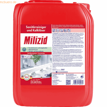 Dr. Schnell Sanitärreiniger / Kalklöser Milizid Konzentrat 10l Dr. Schnell Sanitärreiniger / Kalklöser Milizid Konzentrat 10l von Dr. Schnell