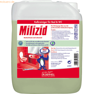 Dr. Schnell Sanitärreiniger / Kalklöser Milizid Konzentrat 5l Dr. Schnell Sanitärreiniger / Kalklöser Milizid Konzentrat 5l von Dr. Schnell
