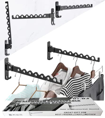 Dr.DJ Wandhalterung, Kleiderbügel, Halterung, mattschwarz, zum Trocknen von Kleidung, Organizer, Kleiderhaken, Aluminium, einziehbar, faltbar, für den Innenbereich, Wandmontage, platzsparend, für Dr.DJ Wandhalterung, Kleiderbügel, Halterung, mattschwarz, zum Trocknen von Kleidung, Organizer, Kleiderhaken, Aluminium, einziehbar, faltbar, für den Innenbereich, Wandmontage, platzsparend, für von Dr.DJ