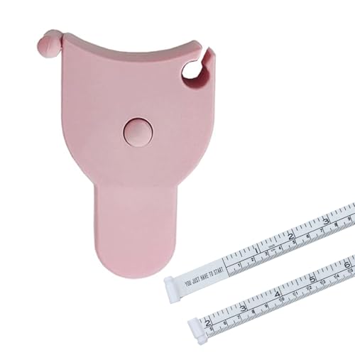 Draduo Körpermaßband, 152,4 cm, doppelseitige Skala, selbsteinziehendes Maßband für Schneider-Fitness, Dreifachmessung (Rosa) von Draduo