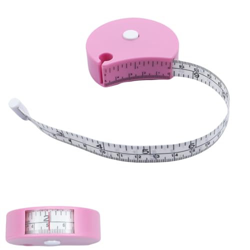 Draduo Maßband – 152,4 cm doppelseitige Skala, selbsteinziehendes Maßband für Schneider-Fitness, Dreifachmessung (Rosa) von Draduo
