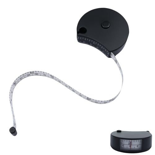 Draduo Maßband – 152,4 cm doppelseitige Skala, selbsteinziehendes Maßband für Schneider-Fitness, Dreifachmessung (schwarz) von Draduo
