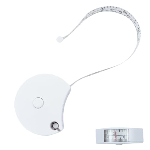 Draduo Maßband – 152,4 cm doppelseitige Skala, selbsteinziehendes Maßband für Schneider-Fitness, Dreifachmessung (weiß) von Draduo