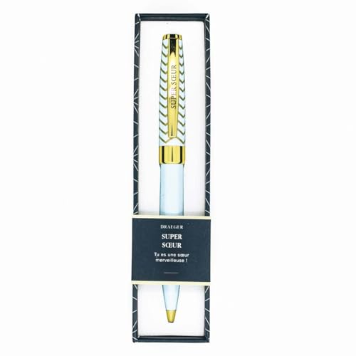 Draeger Paris Kugelschreiber SUPER SŒUR, pastellblau und gold, in Geschenkverpackung von Draeger Paris
