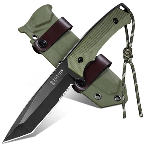Dragon Creek Outdoor Messer feststehend – Tanto-Klinge mit Teilwellenschliff aus rostfreiem Stahl, G10 Griff, mit Kydex-Scheide – Bushcraft Survival Einsatzmesser für Camping, Trekking & Abenteuer Dragon Creek Outdoor Messer feststehend – Tanto-Klinge mit Teilwellenschliff aus rostfreiem Stahl, G10 Griff, mit Kydex-Scheide – Bushcraft Survival Einsatzmesser für Camping, Trekking & Abenteuer von Dragon Creek