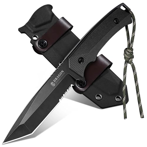 Dragon Creek Outdoor Messer feststehend – Tanto-Klinge mit Teilwellenschliff aus rostfreiem Stahl, G10 Griff, mit Kydex-Scheide – Bushcraft Survival Einsatzmesser für Camping, Trekking & Abenteuer Dragon Creek Outdoor Messer feststehend – Tanto-Klinge mit Teilwellenschliff aus rostfreiem Stahl, G10 Griff, mit Kydex-Scheide – Bushcraft Survival Einsatzmesser für Camping, Trekking & Abenteuer von Dragon Creek